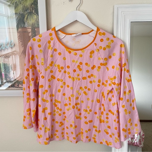 LAKE x Atlantic Pacific Penny 100% Pima Cotton Dotted Pajama Top Only Small - Picture 3 of 6